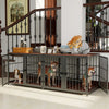 Heavy Dog Crate Furniture Side Table Dog Kennel Cage 4 Doors & Removable Divider