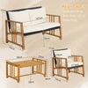 4Pcs Outdoor Rattan Patio Sofa Set Garden PE Wicker Chair Table Set w/Cushions