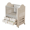 Premium Baby Toddler Cot Bed with Wheels & 4 Drawers Eco-friendly 85x62x108cm UK