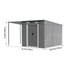 9 X 5.5ft Galvanized Metal Garden Storage Bike Tools Shed w/ Open Shed BBQ Party