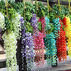 12/24pcs Artificial Wisteria Vine Ivy Garland Foliage Plant Trailing Silk Flower