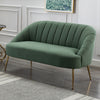 Velvet Upholstered Oyster Armchair Tub Chair Scallop Back 2 Seater Loveseat Sofa