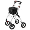 ightweight Foldable Rolling Walker for Seniors with Storage Basket-White