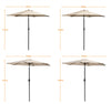 Garden Patio Parasol Sun Shade UV Protection Umbrella Steel Tilting Crank Handle