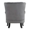 Grey Chesterfield Wing Back Armchair Queen Anne High Back Fireside Winged Chair
