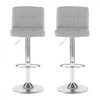 Neo 2x Chrome & Height Adjust Swivel Faux Leather Kitchen Breakfast Bar Stool