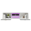 Modern High Gloss 2 Door TV Stand Unit Cabinet Entertainment Sideboard LED Light