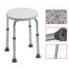 Non-slip Adjustable Round Bath and Shower Stool Seat Chair Lightweight Aluminium
