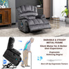 Fabric Velvet Power Recliner Armchair Electric Massage Sofa Reclining Chair Grey
