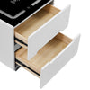 White Bedside Table 2 Drawers Cabinet Bedroom Furniture with Wireless Charging