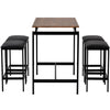 High Table & Chair Set Bar Kitchen Dining Breakfast Furniture Padded Stools 5PCS