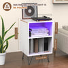 LED Bedside Table White Drawer Cabinet Side End Table Nightstand Storage Guchrwm
