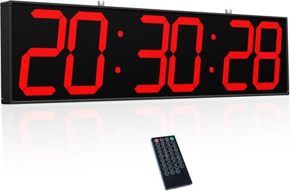 27.6in Double Sided Digital Wall Clock, Multifunctional Led Large Clock with ...