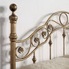 LETCHWORTH VICTORIAN BRUSHED ANTIQUE BRASS METAL BED FRAME - SMALL DOUBLE - KING