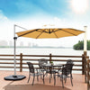 3.3m Patio Offset Cantilever Umbrella Outdoor Round Hanging Market Parasol