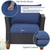 3 PCS Outdoor Wicker Bistro Set Garden Patio Rattan Sofa Set w/Cushion