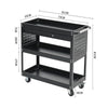 Heavy Duty 3 Tier Garage Tool Storage Trolley Service Cart Rack w/ Drawer & Keys