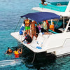 Heavy Duty Boat Bimini Top Canopy 900D Polyester Sunshade Shelter Steel Frame UK