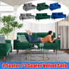 2/3 Seater Velvet Sofa With 2 Pillow Modern Couch Love Seat Settee Home Office