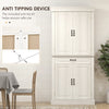 Freestanding Kitchen Cupboard, Tall Storage Cabinet w/ Drawer and Shelves, White