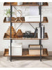 Rustic Wood Bookcase Bookshelf 5 Tier Industrial Storage Display Shelving Unit