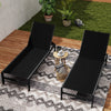 Heavy-Duty Patio Recliner W/ 6-Level Backrest & Breathable Fabric-Black