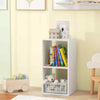 GYMAX Open Back 2 tier Bookshelf 2 Cube Bookcase Set White