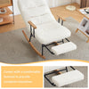 Nursing Boucle Fabric Rocking Chair Relaxing Recliner Armchair with Footrest