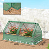 Raised Garden Bed with Greenhouse, Planter Box with Cover, Green and Dark Grey