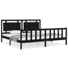 Bed Frame with Headboard Black 200x200 Solid Wood W0M1