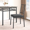 3-Piece Dining Table Set Metal Frame Square Kitchen Table with 2 Chairs