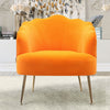 Upholstered Scalloped Velvet Matte Armchair Lounge Chair Oyster Back Sofa Nordic
