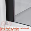 Frameless Bath Shower Screen Fixed Door Black Profile 6mm Glass Panel 800x1400mm