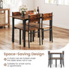 Dining Table Set for 4 Space-Saving Dinette Set w/ 4 Chairs-Brown