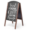 A-Frame Chalkboard Sign Rustic Wooden Blackboard for Office Cafe Teaching Board