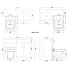 White Bathroom Vanity Unit Sink Cabinet Right Hand Basin Storage with WC Toilet