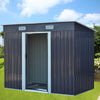 Pent Roof Garden Shed 8 x 4ft Galvanized Steel Shed House Outdoor Storage w/Base