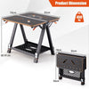 2-in-1 Folding Work Table & Sawhorse 8 Adjustable Heights Workbench Workstation