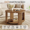 80cm Round Coffee Table for Living Room 2-Tier Modern Circle Accent Center Table