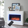 34" Electric Fireplace Heater 7 Colors LED Light Fire Flame White Free Standing