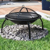 23" Round Fire Pit Folding Lag Patio Garden Outdoor Camping Heater Log Burner