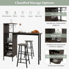 3PCS Bar Table Set, Industrial Counter Height Dining Table and 2 Stoo