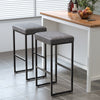 PU Bar Stools Kitchen Counter Stools Breakfast Bar Chairs Metal Frame & Footrest