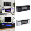 70inch RTV Stand Cabinet 12 Colour LED Lights w/32" Electric Fireplace Furniture