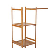 Heavy Duty Bamboo Clothes Rail Rack Garment Hanging Stand Corner Open Wardrobe