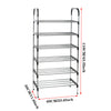 4/5/8 Tier Metal Shoe Rack Stand Space Save Storage Organiser Shelf with MDF Top
