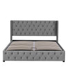 Merax Upholstered Bed Functional Bed from Storage Double Size Grey Velvet
