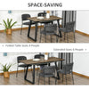 Extendable Dining Table Rectangular Effect Tabletop with Steel Frame