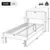 Upholstered Platform Bed 3ft Single Bed Frame with Headboard and wing Side Beige
