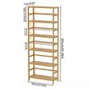 6-Tier Bamboo Bookshelf Tall Bookcase Adjustable Large Flower Stand Washing Room